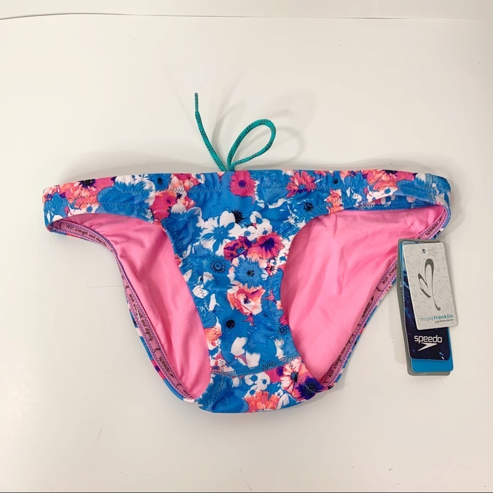 NWT SPEEDO Missy Franklin‎ Floral Print Bikini Bottom Bottoms Sz. XS